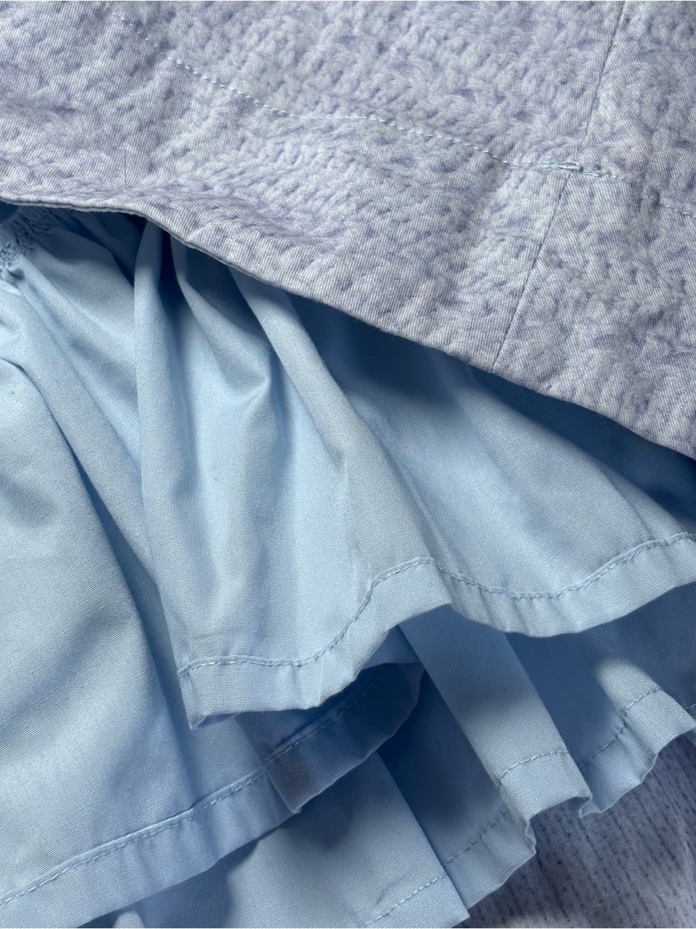 Lapin House Greece Luxury Ice Blue Silk-Blend Tiered Ruffle Dress 7Y Designer - Picture 4 of 8